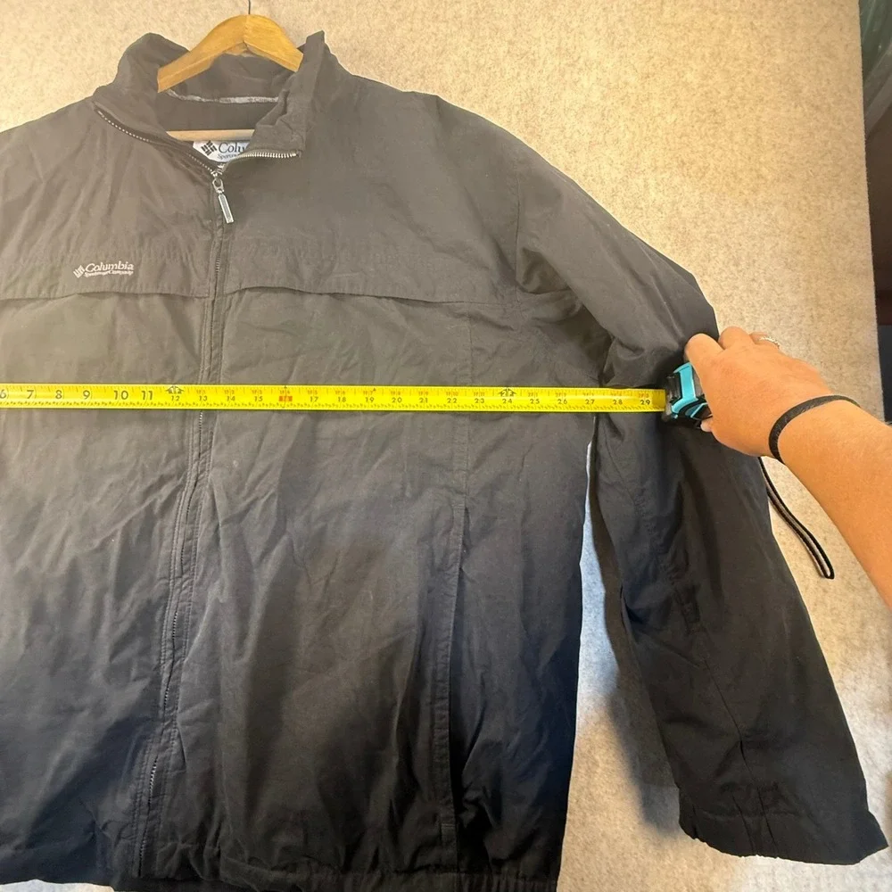Columbia Mens XXL Black Full Zip Lightweight Windbreaker Mesh Lined Jacket